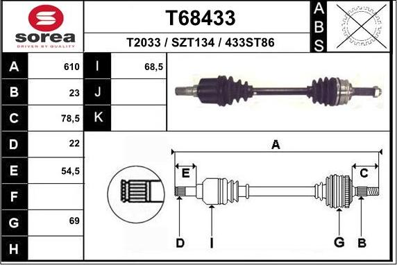 EAI T68433 - Приводной вал autodnr.net