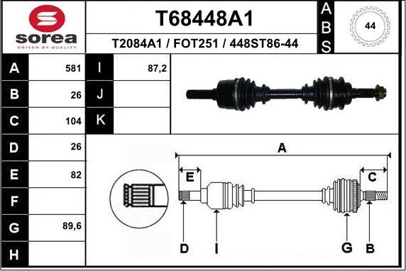 EAI T68448A1 - Приводной вал avtokuzovplus.com.ua