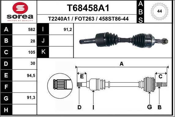 EAI T68458A1 - Приводной вал avtokuzovplus.com.ua