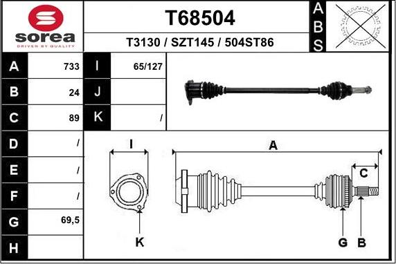 EAI T68504 - Приводний вал autocars.com.ua