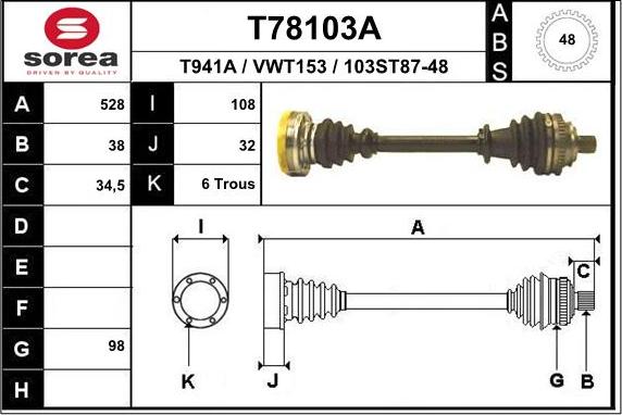 EAI T78103A - Приводной вал autodnr.net