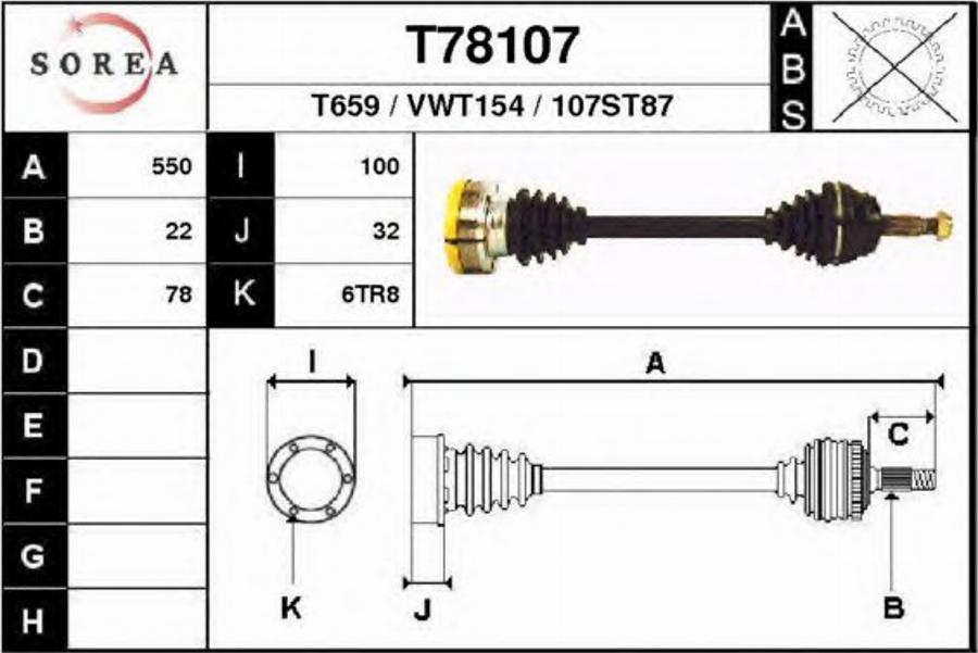 EAI T78107 - Приводной вал autodnr.net