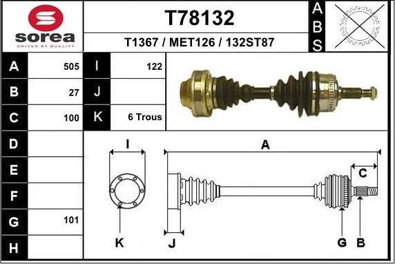 EAI T78132 - Приводной вал autodnr.net