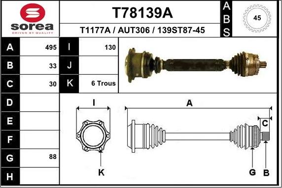 EAI T78139A - Приводной вал autodnr.net