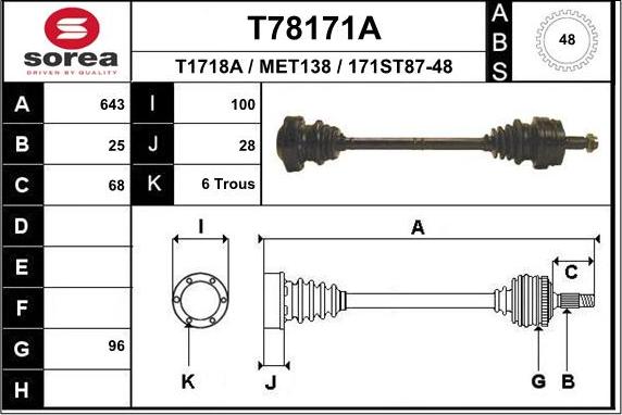 EAI T78171A - Приводной вал autodnr.net