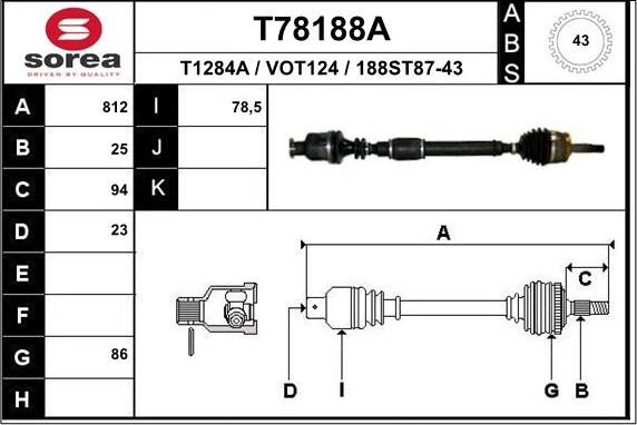 EAI T78188A - Приводной вал autodnr.net