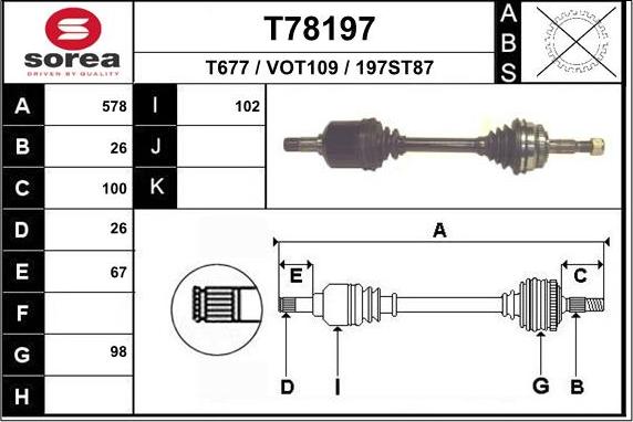 EAI T78197 - Приводной вал autodnr.net