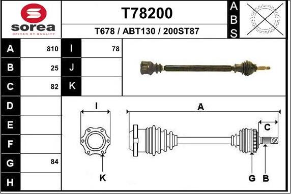 EAI T78200 - Приводний вал autocars.com.ua