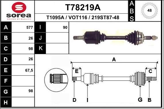 EAI T78219A - Приводной вал autodnr.net