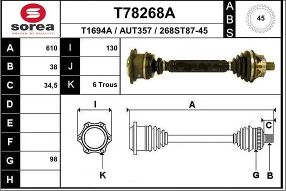 EAI T78268A - Приводной вал autodnr.net