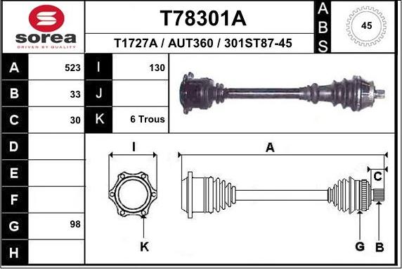 EAI T78301A - Приводной вал autodnr.net