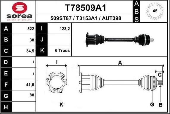 EAI T78509A1 - Приводной вал autodnr.net