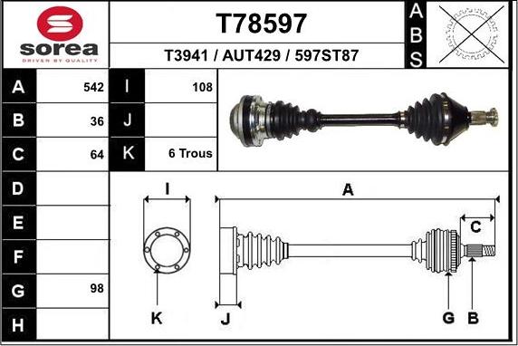 EAI T78597 - Приводной вал autodnr.net