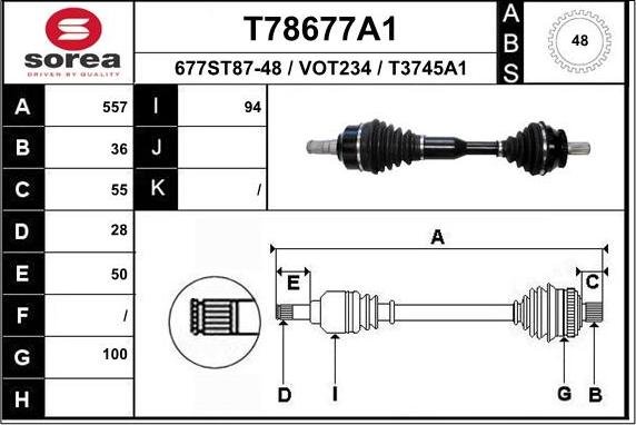 EAI T78677A1 - Приводний вал autocars.com.ua