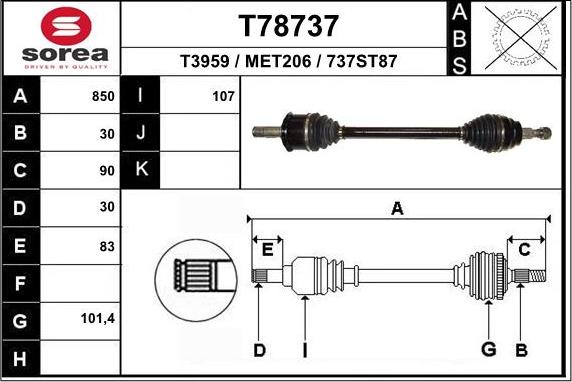 EAI T78737 - Приводной вал autodnr.net