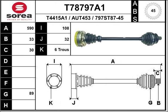 EAI T78797A1 - Приводний вал autocars.com.ua