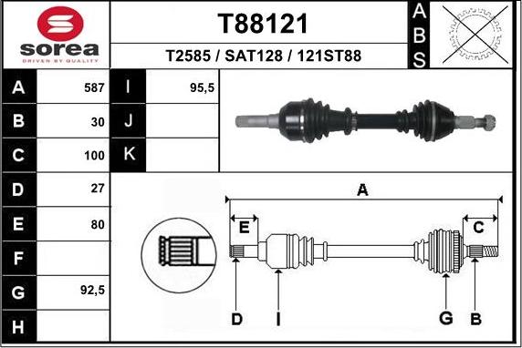 EAI T88121 - Приводной вал autodnr.net