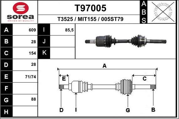 EAI T97005 - Приводной вал autodnr.net