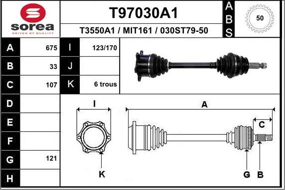 EAI T97030A1 - Приводний вал autocars.com.ua