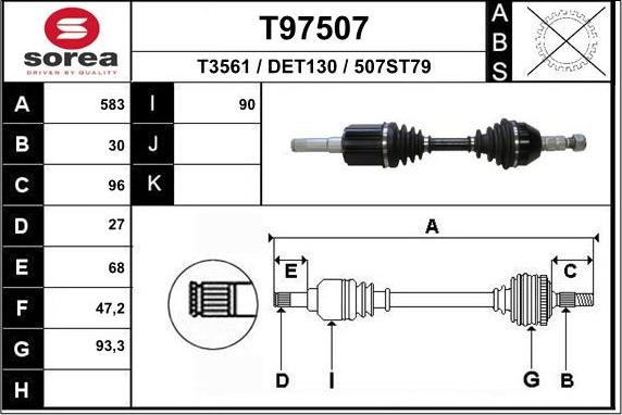 EAI T97507 - Приводной вал avtokuzovplus.com.ua