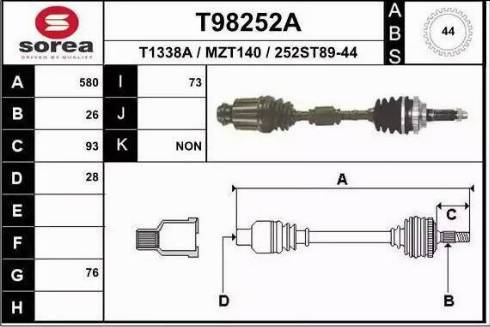 Euro Driveline MZ214A - Приводний вал autocars.com.ua