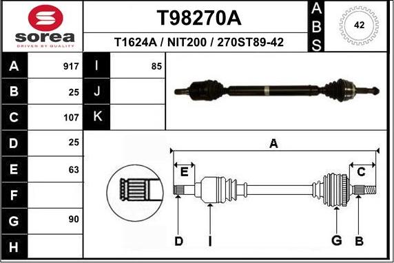 EAI T98270A - Приводной вал autodnr.net