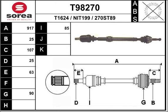 EAI T98270 - Приводной вал autodnr.net