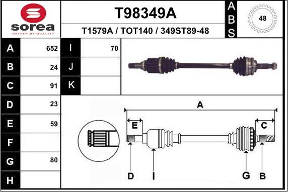 EAI T98349A - Приводной вал autodnr.net