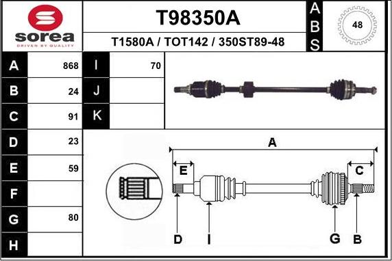 EAI T98350A - Приводной вал autodnr.net