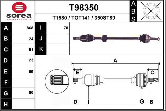 EAI T98350 - Приводной вал autodnr.net