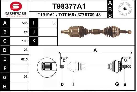 EAI T98377A1 - Приводной вал avtokuzovplus.com.ua