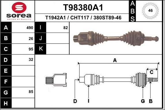 EAI T98380A1 - Приводной вал avtokuzovplus.com.ua