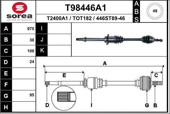 EAI T98446A1 - Приводний вал autocars.com.ua