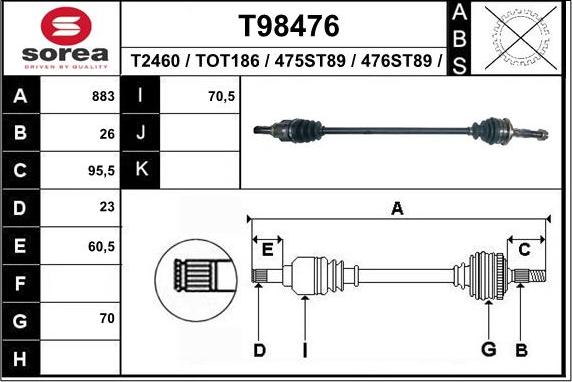 EAI T98476 - Приводной вал autodnr.net