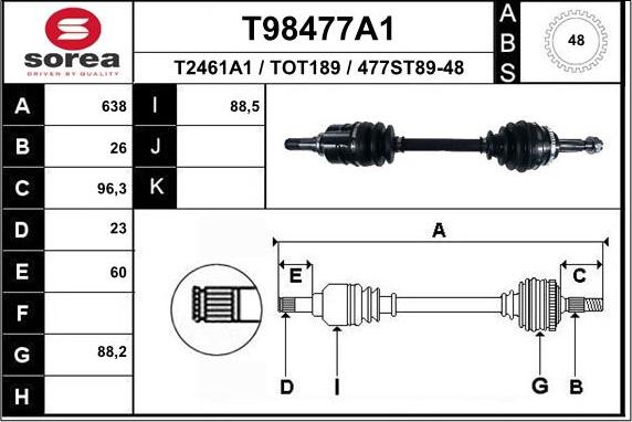 EAI T98477A1 - Приводной вал avtokuzovplus.com.ua