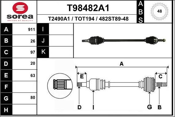 EAI T98482A1 - Приводной вал autodnr.net