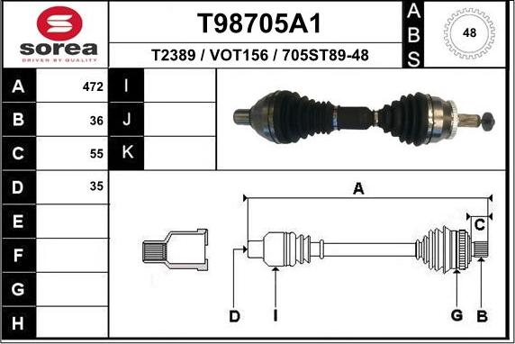 EAI T98705A1 - Приводной вал autodnr.net