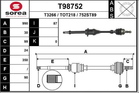 EAI T98752 - Приводной вал autodnr.net