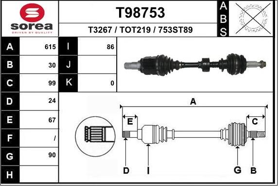 EAI T98753 - Приводной вал autodnr.net