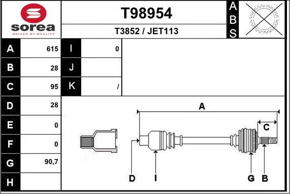 EAI T98954 - Приводной вал autodnr.net