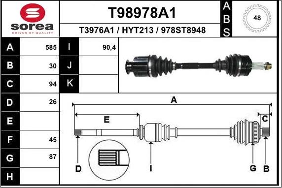 EAI T98978A1 - Приводний вал autocars.com.ua