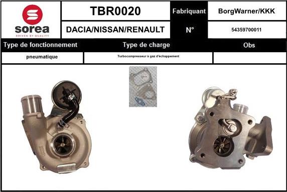 EAI TBR0020 - Турбина, компрессор avtokuzovplus.com.ua