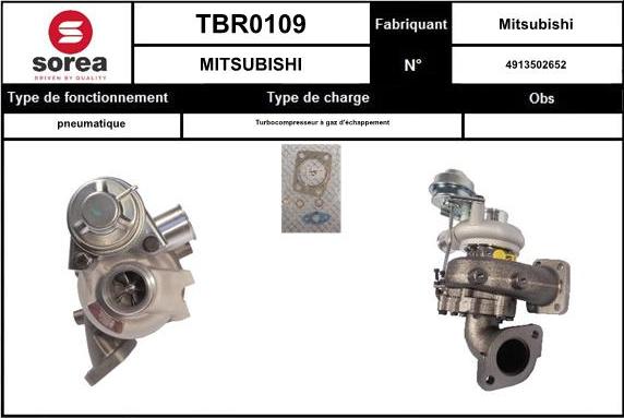 EAI TBR0109 - Турбина, компрессор avtokuzovplus.com.ua