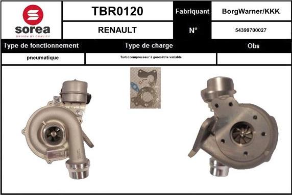 EAI TBR0120 - Турбина, компрессор avtokuzovplus.com.ua