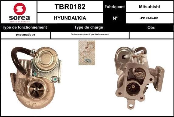 EAI TBR0182 - Турбина, компрессор avtokuzovplus.com.ua