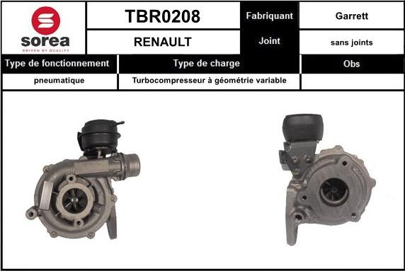 EAI TBR0208 - Турбина, компрессор avtokuzovplus.com.ua