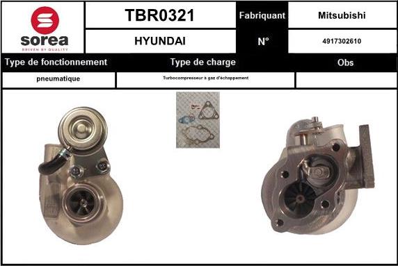 EAI TBR0321 - Турбина, компрессор avtokuzovplus.com.ua