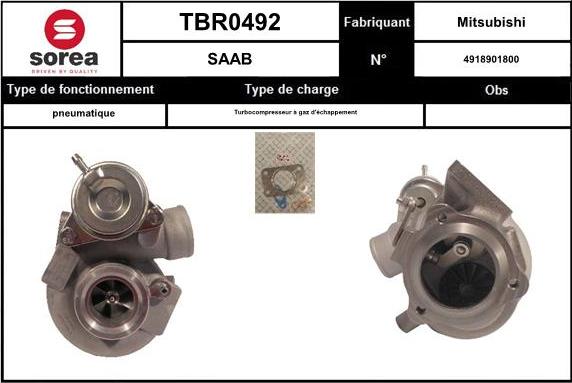 EAI TBR0492 - Турбина, компрессор avtokuzovplus.com.ua