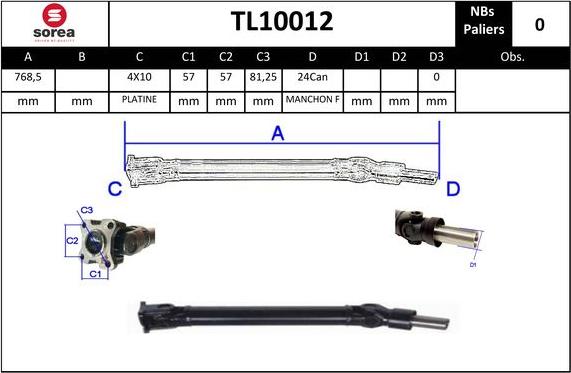 EAI TL10012 - Карданный вал, главная передача avtokuzovplus.com.ua