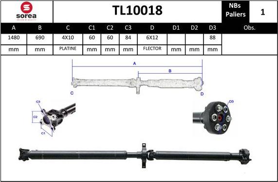 EAI TL10018 - Карданний вал, головна передача autocars.com.ua